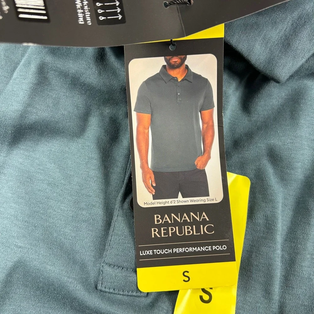 Banana Republic‎ Luxe Touch Performance Polo Mens Small Green Short Sleeve Shirt